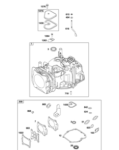 Cylinder Group Diagram and Parts List for 14D932-0236-F1 100000 - 19Z999 Briggs and Stratton Engine